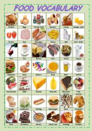 Food vocabulary - ESL worksheet by Irene Sahún