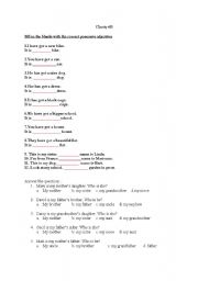 English worksheet: possessive adjectives
