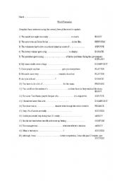 English worksheet: Word Formation
