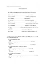 English worksheet: Verb Patterns