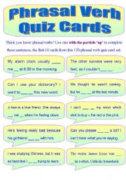 Phrasal Verb Quiz Cards