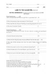 English Worksheet: lamb to the slaughter