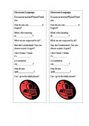 English worksheet: Classroom language