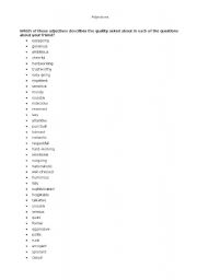 English worksheet: Adjective order