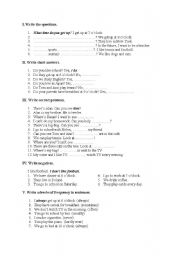 English Worksheet: Grammar test
