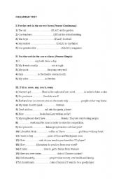 English worksheet: grammar test