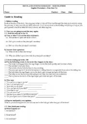 English Worksheet: Worksheet on Pink bow tie