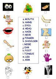 English Worksheet: Body Parts