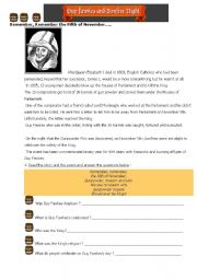 English Worksheet: Guy Fawkes