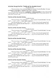 English Worksheet: Charlie and the Chocolaterie