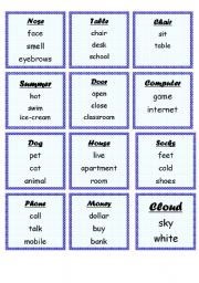 English Worksheet: taboo game