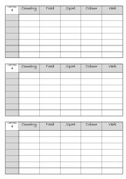 English Worksheet: Scattergories (elementary)