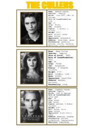 English Worksheet: New moon characters  B/W- speaking cards 5/5