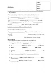 English worksheet: mock exam