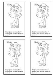 English Worksheet: Paint Sallys clothes