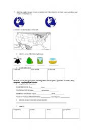 English Worksheet: geography test