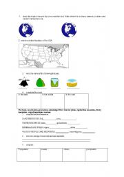 English worksheet: geography test