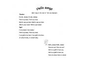 English worksheet: Hello songs