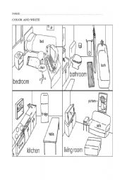 English Worksheet: Rooms of the house