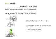 English worksheet: responsible use of water