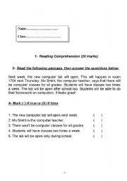 English worksheet: exam