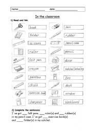 English Worksheet: In my classroom