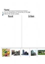 English worksheet: Urban vs Rural