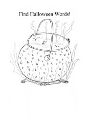English Worksheet: Find Halloween Words