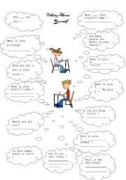 English Worksheet: talking about yourself