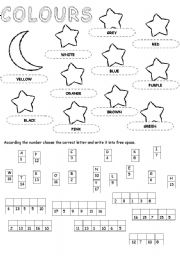 English Worksheet: Colours  / exercises 2 pages