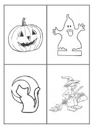 English Worksheet: Halloween Memory /Flash Cards