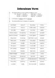 English worksheet: Intensiewe Vorm