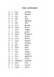 English Worksheet: The alphabet