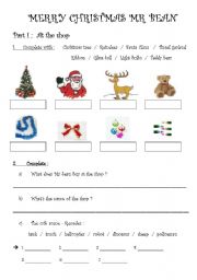 English Worksheet: merry christmas mr bean part 1