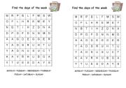 English Worksheet: days of the week (criss-cross)