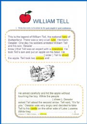 English Worksheet: William Tell ( grammar + writing )