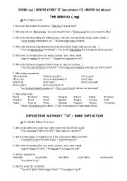 English worksheet: gerund and infinitive