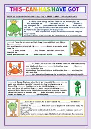 English Worksheet: CAN CANT -- HAVE / HAS GOT