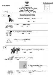 English worksheet: pronoun - verb agreement