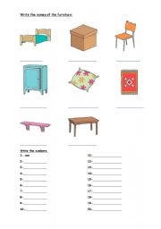 English Worksheet: furnitures