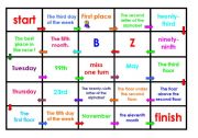 English Worksheet: ordinal numbers board game