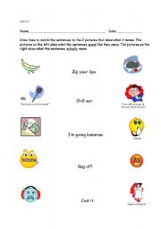 English Worksheet: Beginners Idioms