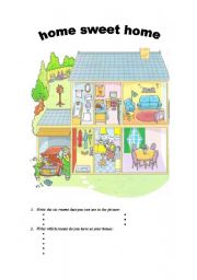 English Worksheet: home sweet home