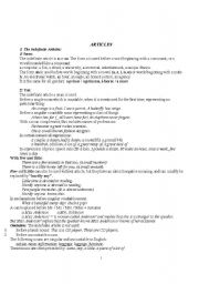 English worksheet: Articles