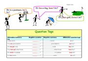 English Worksheet: question tags