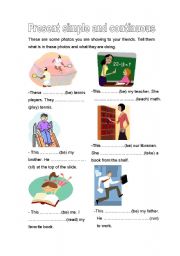 English Worksheet: present simple and present continuous