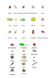 English worksheet: Fruits and vegetables