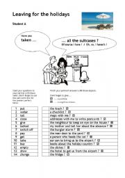 English Worksheet: Present Perfect Tense: Leaving for the holidays