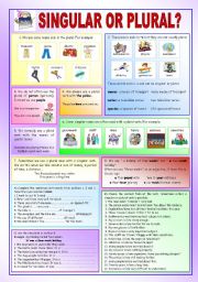 English Worksheet: SINGULAR OR PLURAL?