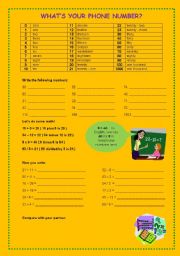 English Worksheet: MATH WITH NUMBERS